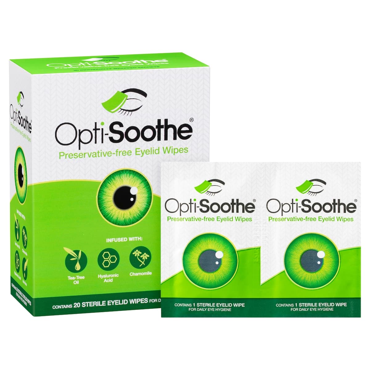 Thumbnail Opti-Soothe Preservative Free Eyelid Wipes 20 Pack