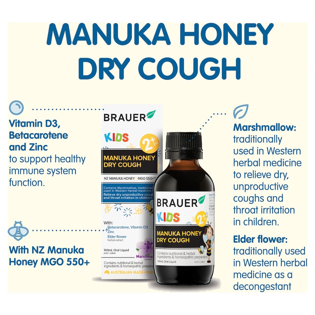 Thumbnail Brauer Kids Manuka Honey Dry Cough 100Ml