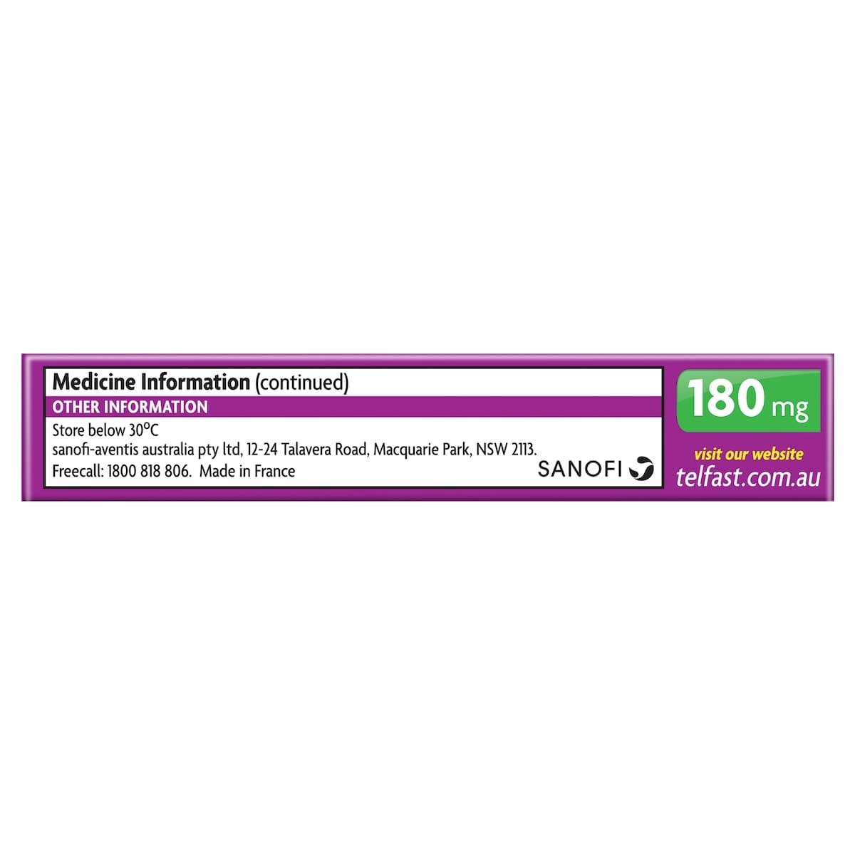 Thumbnail Telfast Allergy & Hayfever Relief 180Mg 5 Tablets