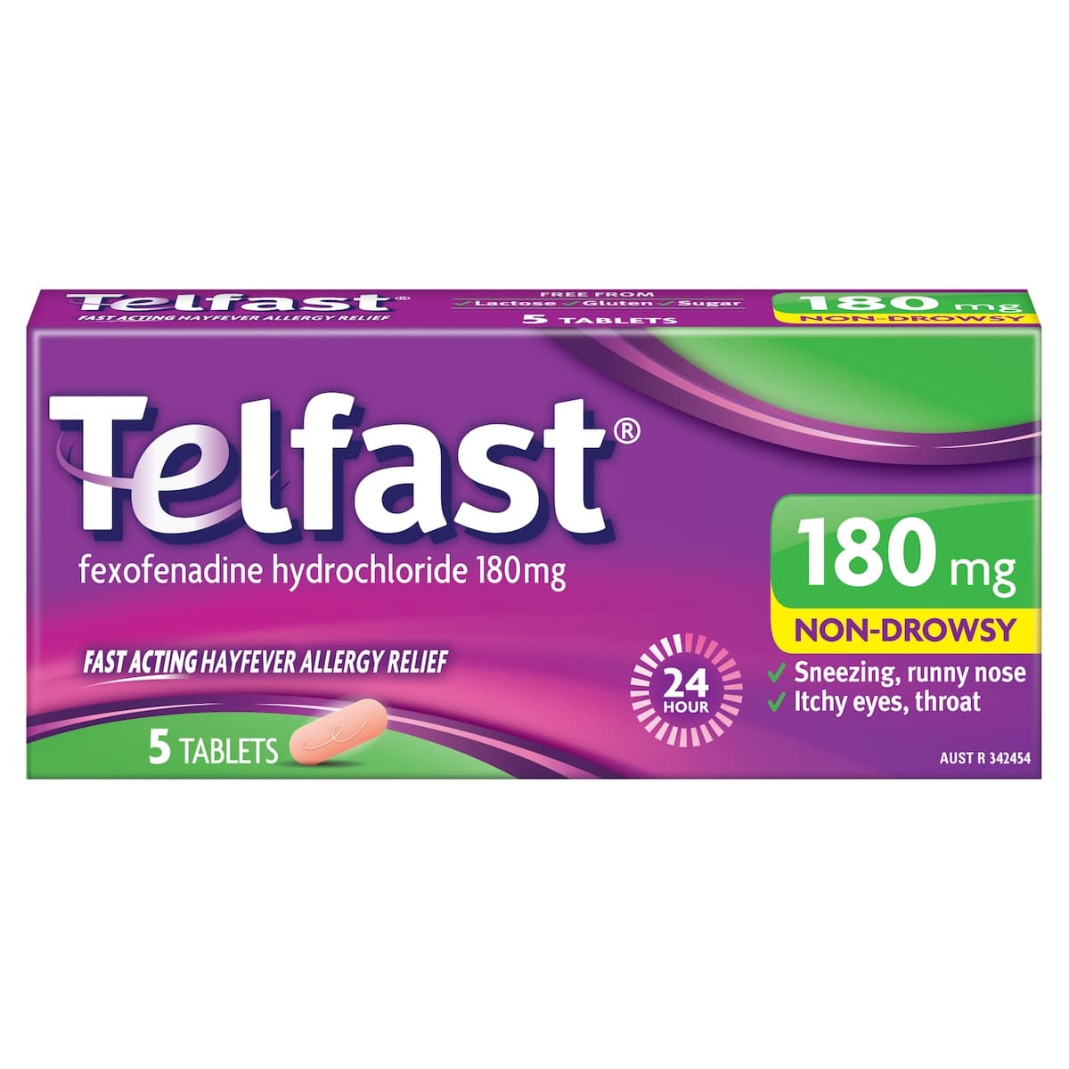 Thumbnail Telfast Allergy & Hayfever Relief 180Mg 5 Tablets