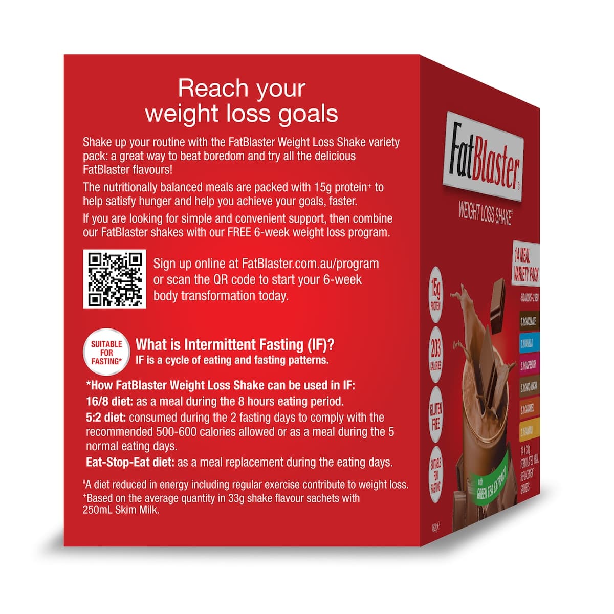 Thumbnail Naturopathica Fatblaster Weight Loss Shake Variety Pack 14 X 33G Sachets