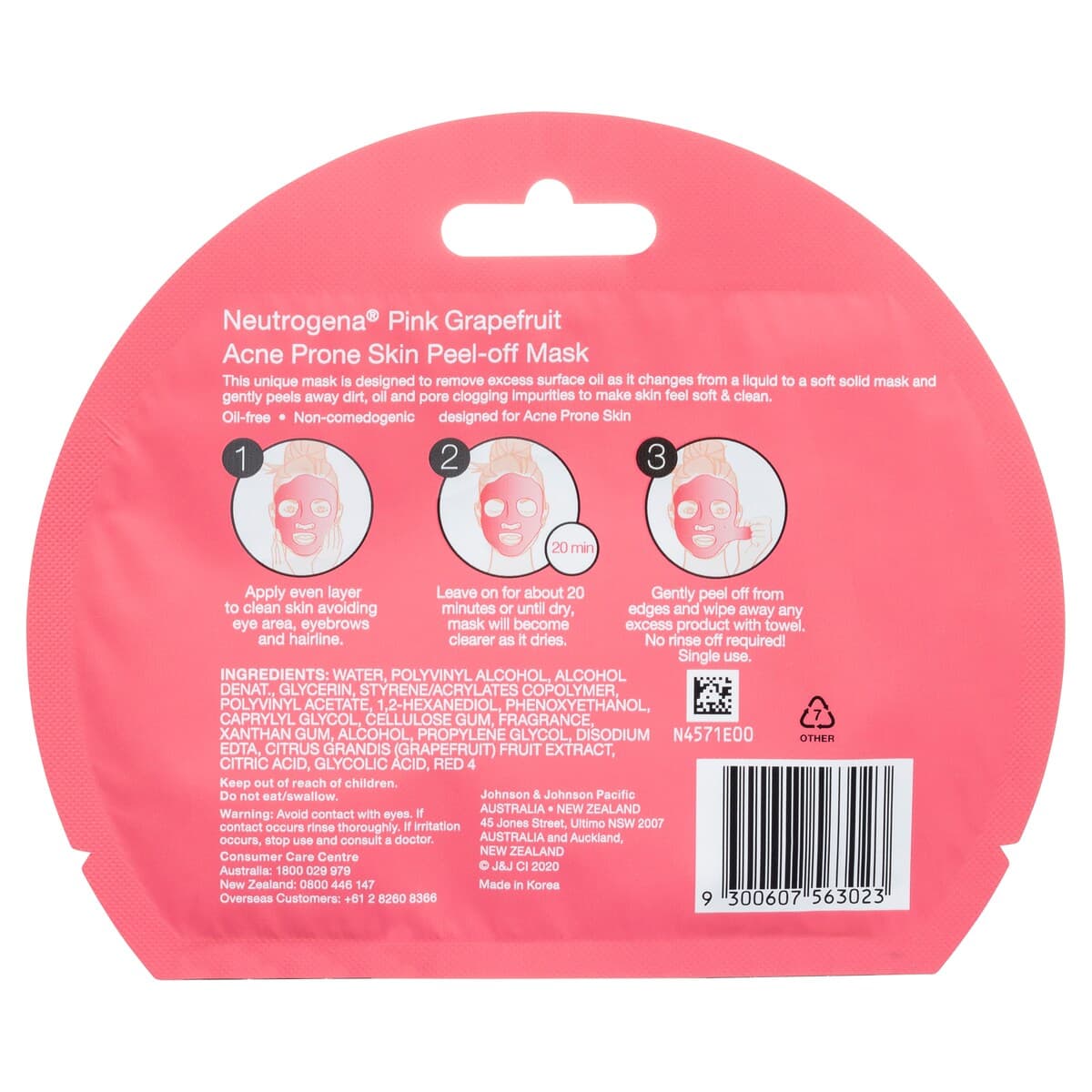 Thumbnail Neutrogena Oil-Free Acne Peel Off Mask Pink Grapefruit 10G