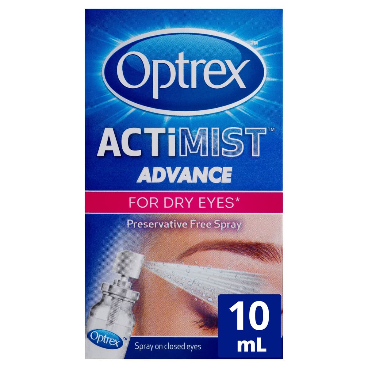 Thumbnail Optrex Actimist Advance Eye Spray Preservative Free 10Ml