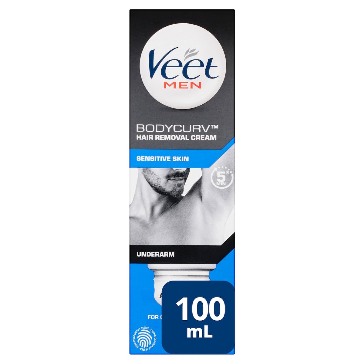 Thumbnail Veet Men Bodycurv Hair Removal Cream Sensitive Skin Underarm With Dome Applicator 100Ml