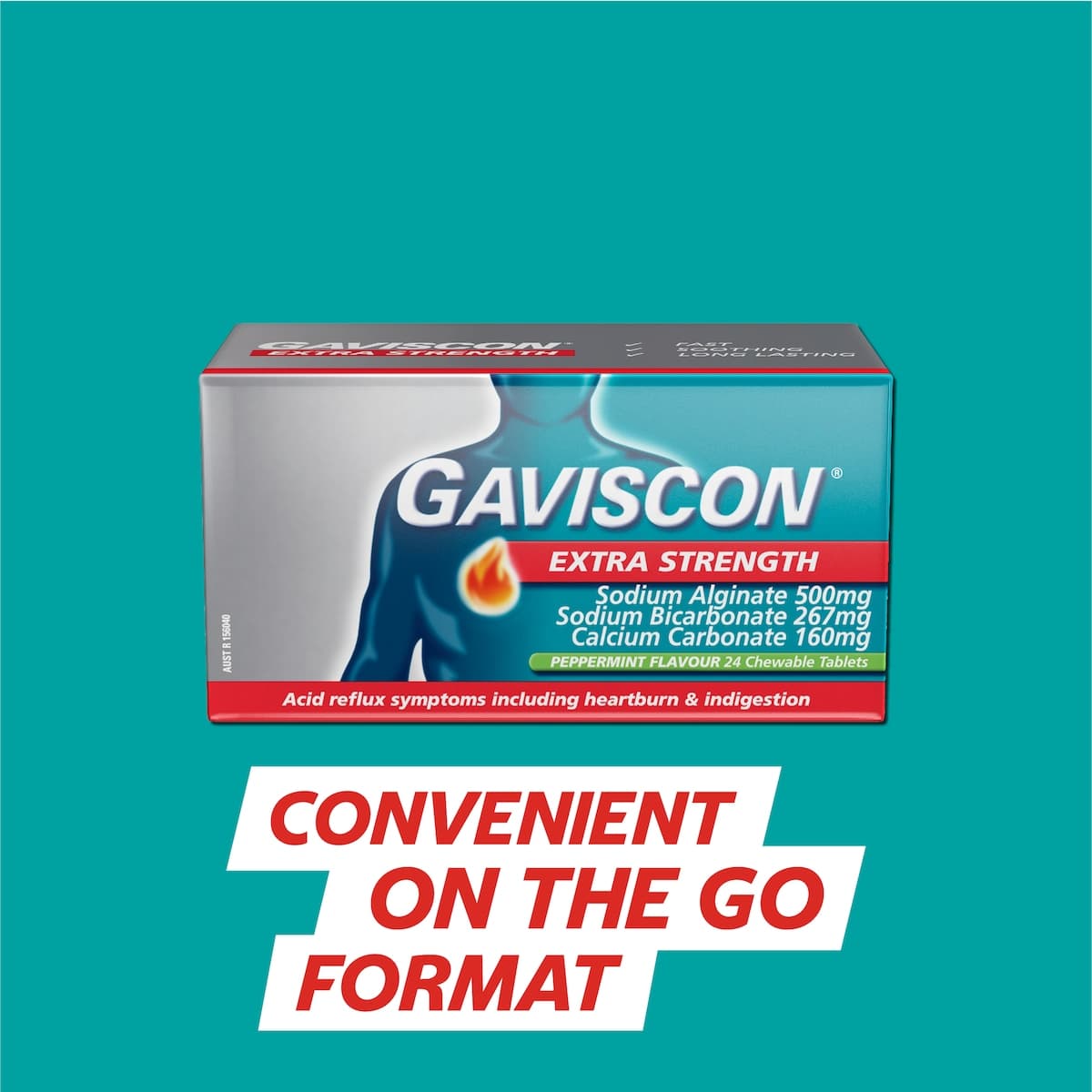 Thumbnail Gaviscon Extra Strength Heartburn & Indigestion Peppermint Flavour 24 Tablets