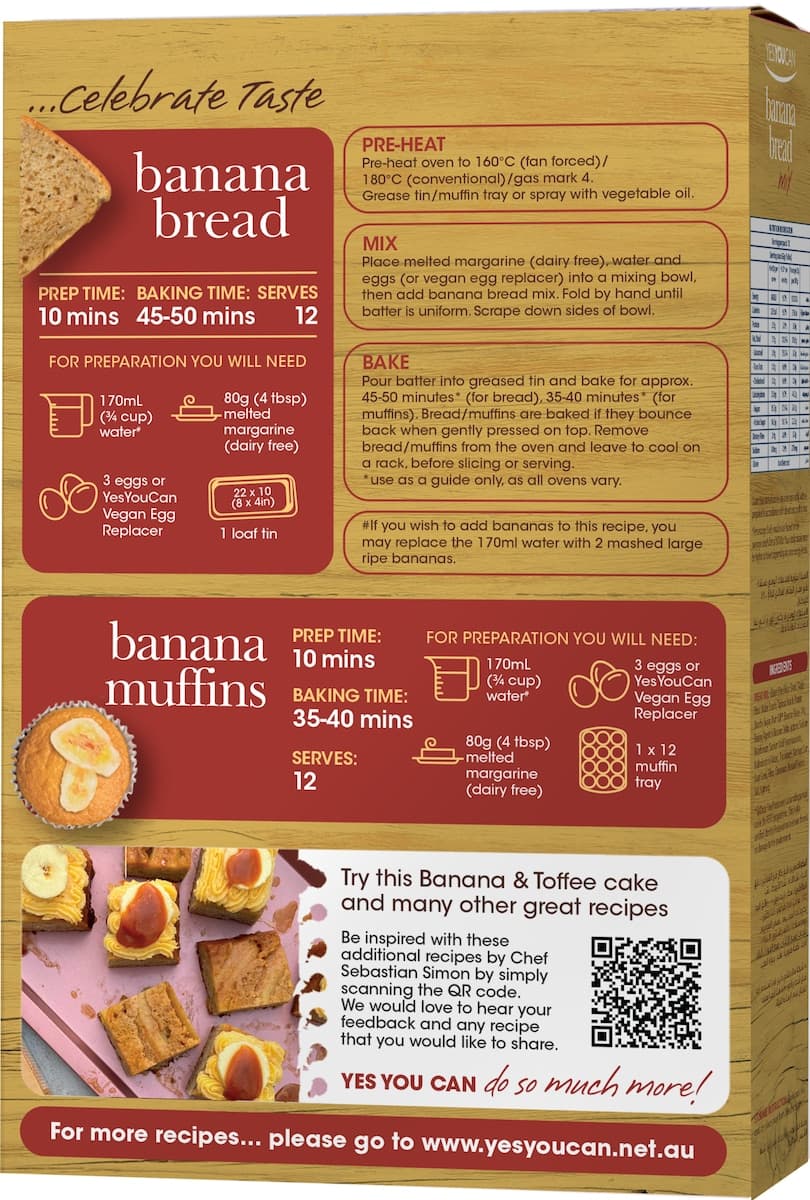 Thumbnail Yesyoucan Banana Bread Mix 450G