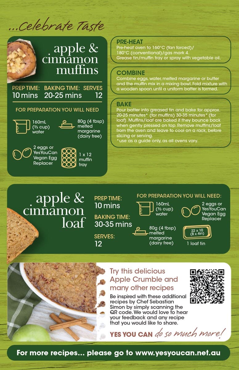 Thumbnail Yesyoucan Apple & Cinnamon Muffin Mix 400G