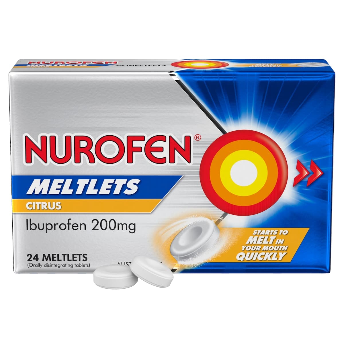 Thumbnail Nurofen Meltlets Pain Relief Citrus 24 Tablets