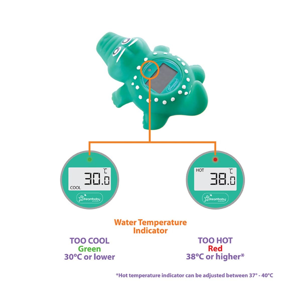 Thumbnail Dreambaby Crocodile Room & Bath Thermometer 1 Pack