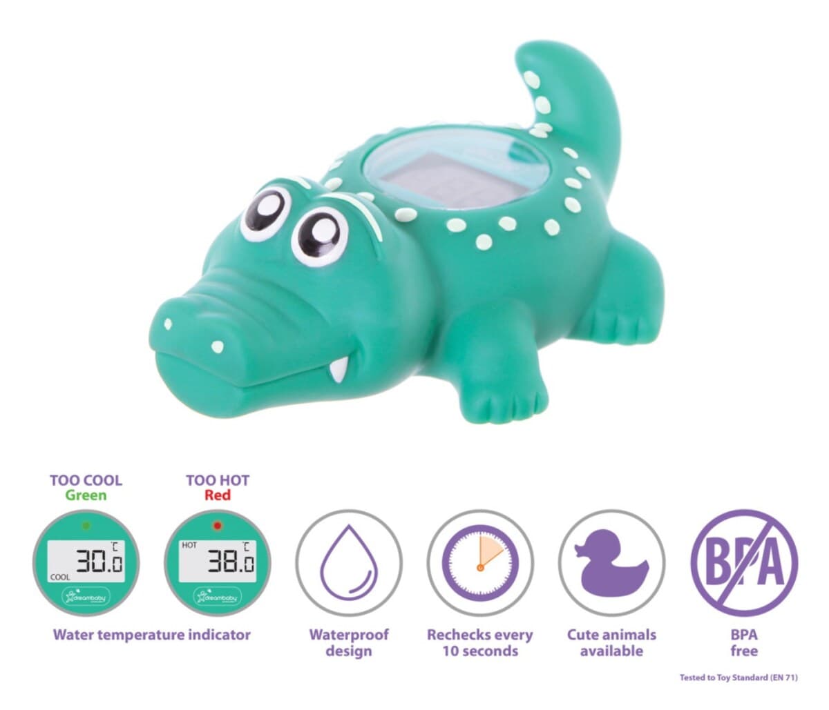 Thumbnail Dreambaby Crocodile Room & Bath Thermometer 1 Pack