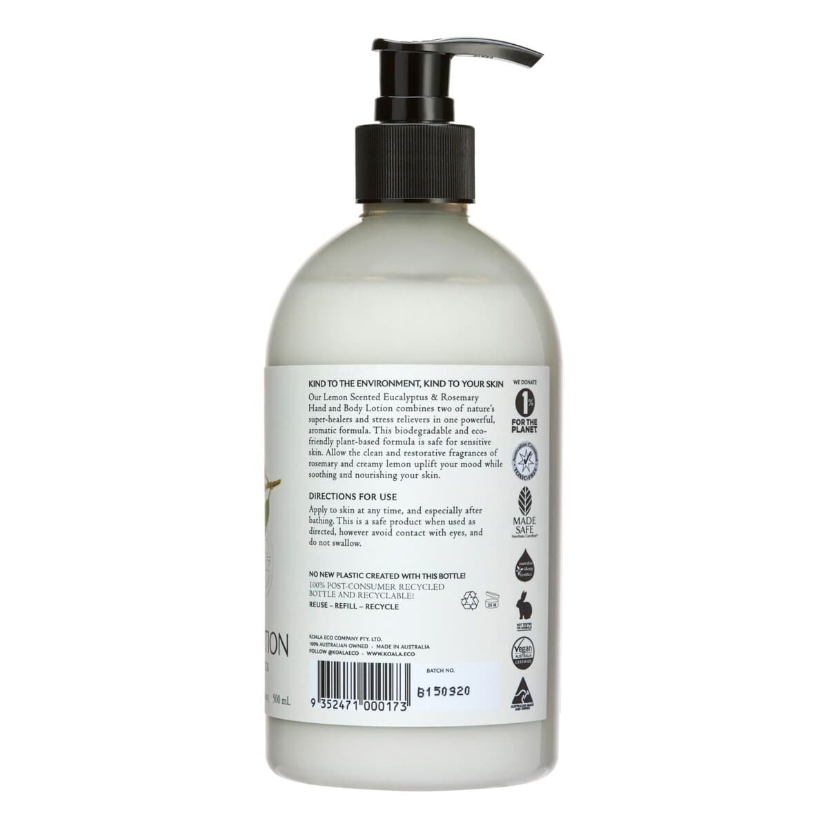 Thumbnail Koala Eco Hand & Body Lotion Lemon Eucalyptus & Rosemary 500Ml