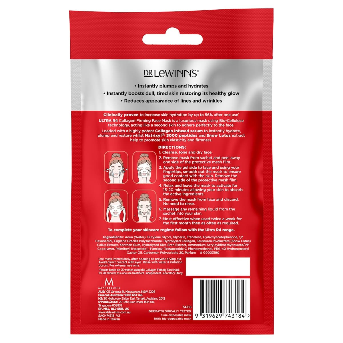 Thumbnail Dr Lewinns Ultra R4 Firming Face Mask