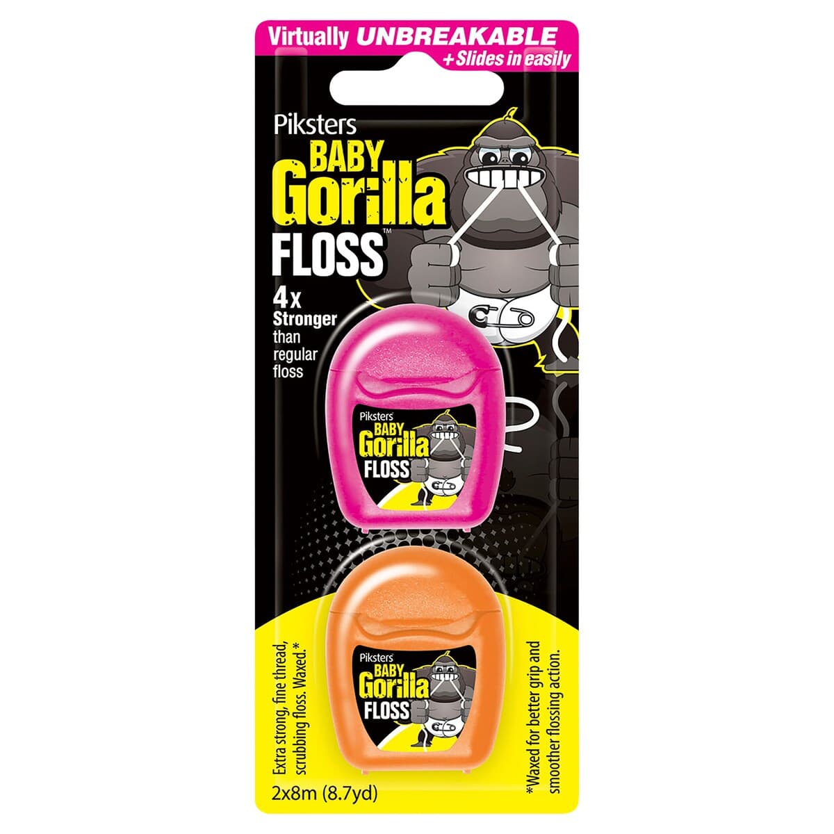 Thumbnail Piksters Gorilla Floss Baby Fluoro Assorted Colour 8M X 2 Pack