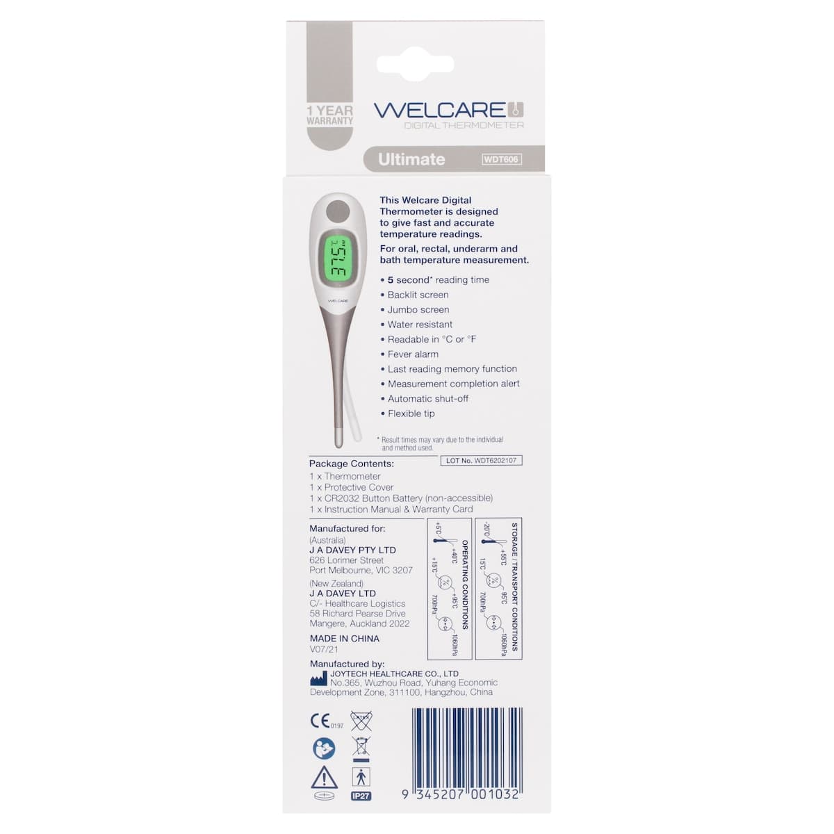 Thumbnail Welcare Digital Thermometer Ultimate Wdt606