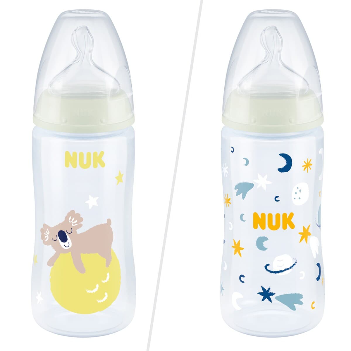 Nuk Glow In The Dark 300Ml Pp Bottle With Temp Control 6-18 Months