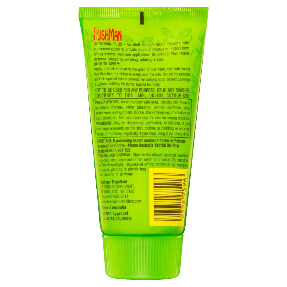 Thumbnail Bushman Plus 80% Deet Insect Repellent Gel With Sunscreen 75G