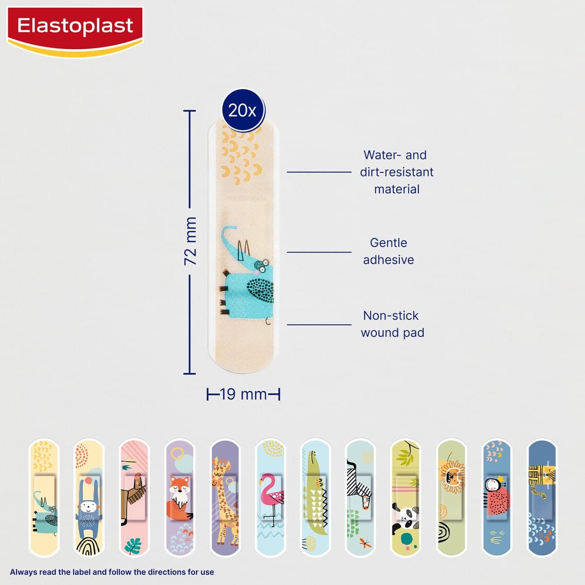 Thumbnail Elastoplast Kids Animals Plasters 20 Strips