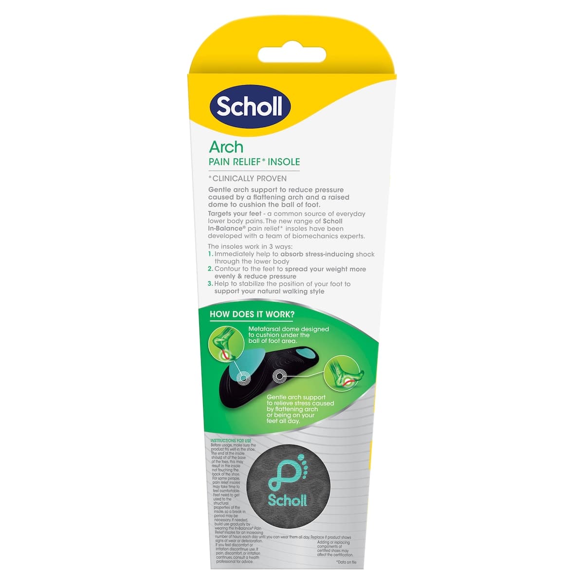 Thumbnail Scholl In-Balance Ball Of Foot & Arch Orthotic Insole Large