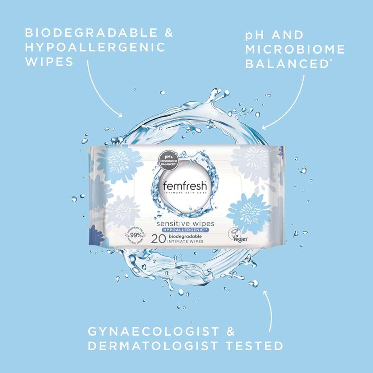 Thumbnail Femfresh Sensitive Intimate Wipes 20 Pack