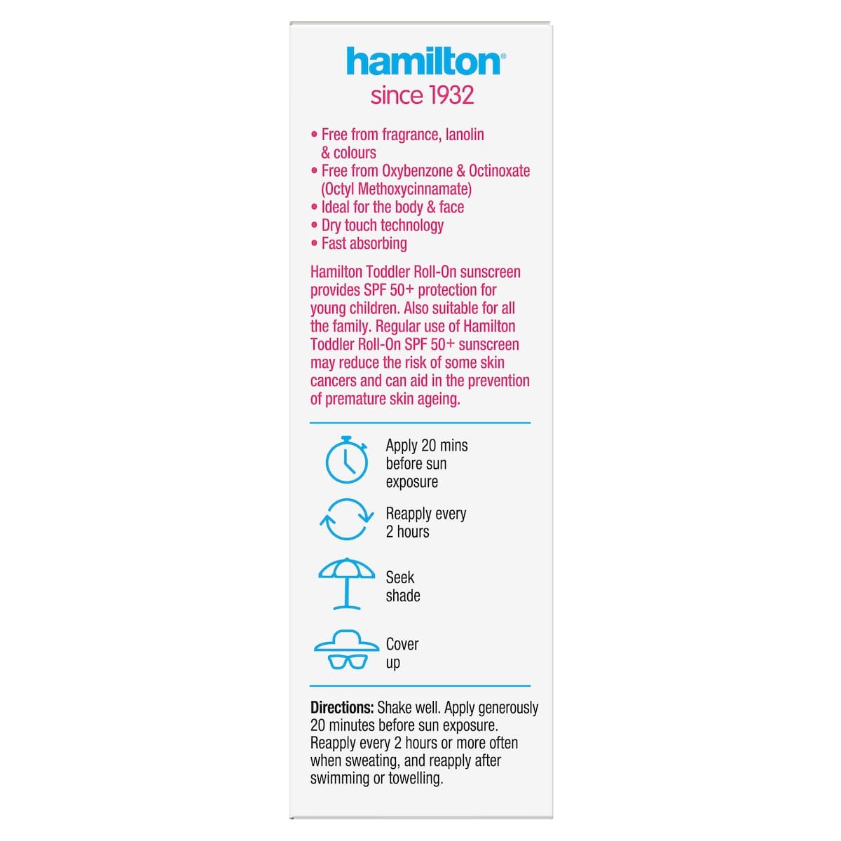 Thumbnail Hamilton Sunscreen Toddler Roll On Spf50 50Ml