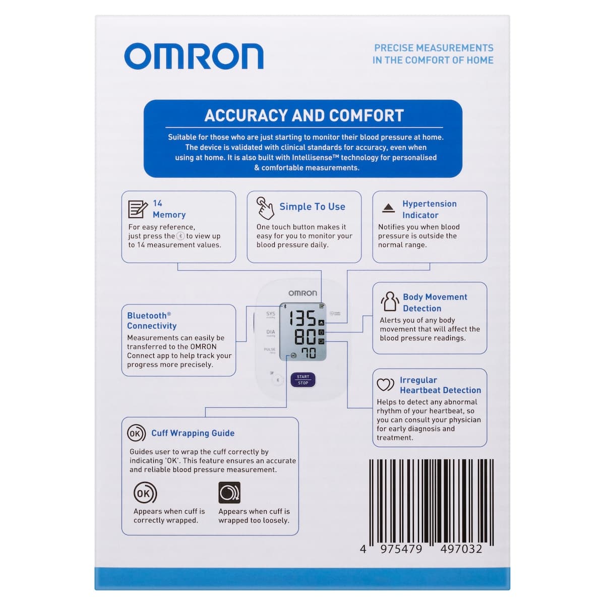 Thumbnail Omron Hem7142T1 Standard Blood Pressure Monitor