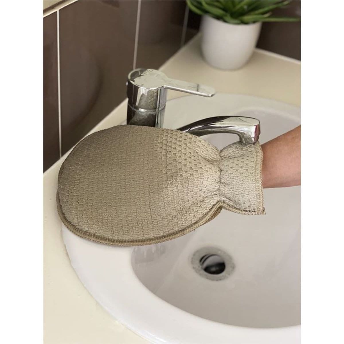 Thumbnail White Magic Ecocloth Bathroom Glove Pebble 1 Pack