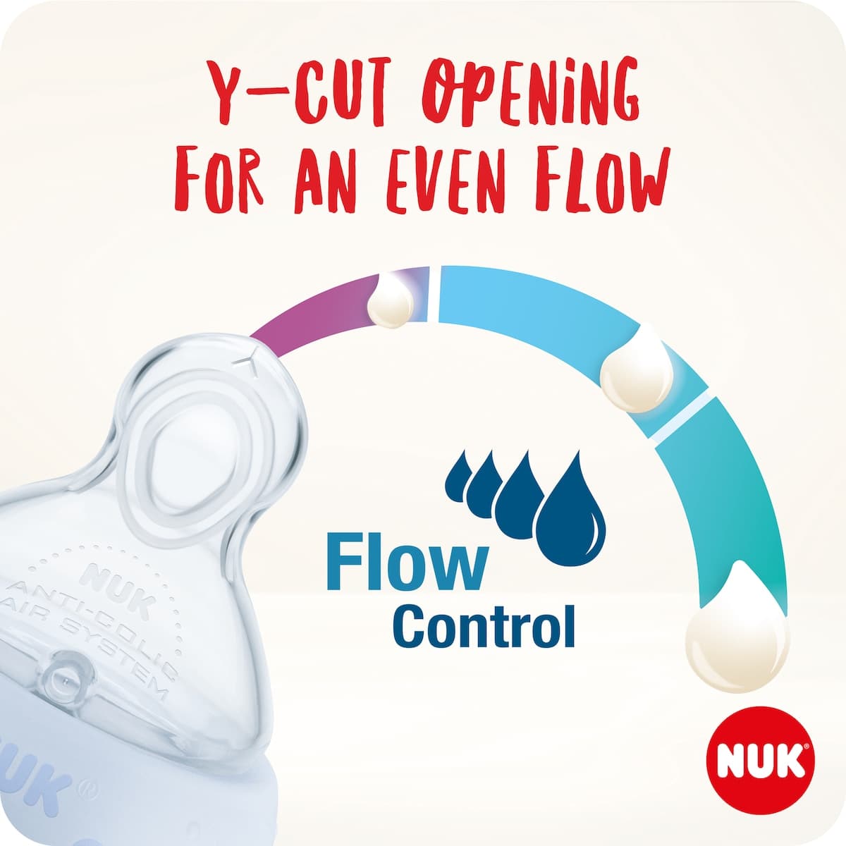 Thumbnail Nuk Flow Control Silicone Teat 6-18 Months