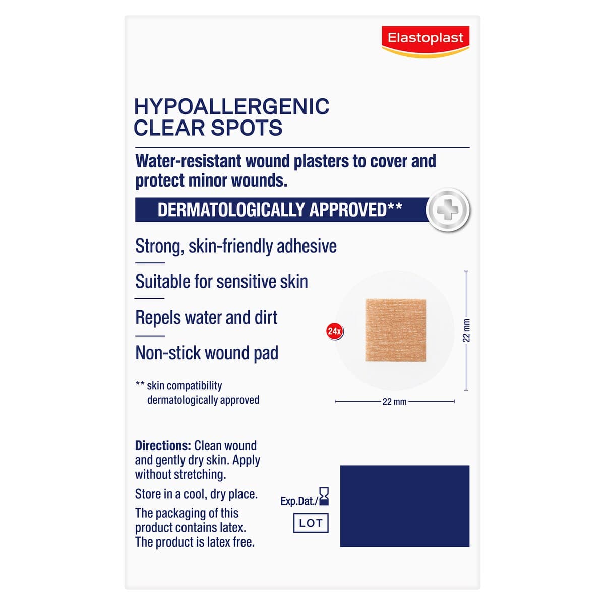 Thumbnail Elastoplast Hypoallergenic Transparent Spots 22 X 22Mm 24 Pack