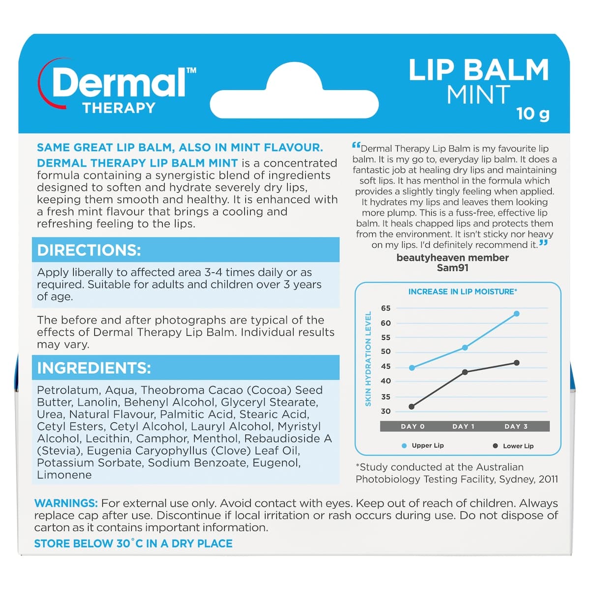 Thumbnail Dermal Therapy Lip Balm Mint 10G