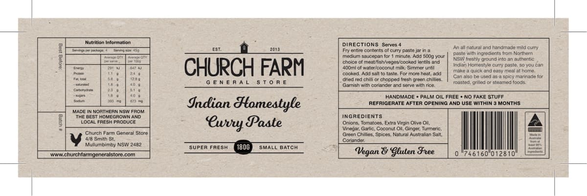 Thumbnail Church Farm Homestyle Indian Curry Paste 180G