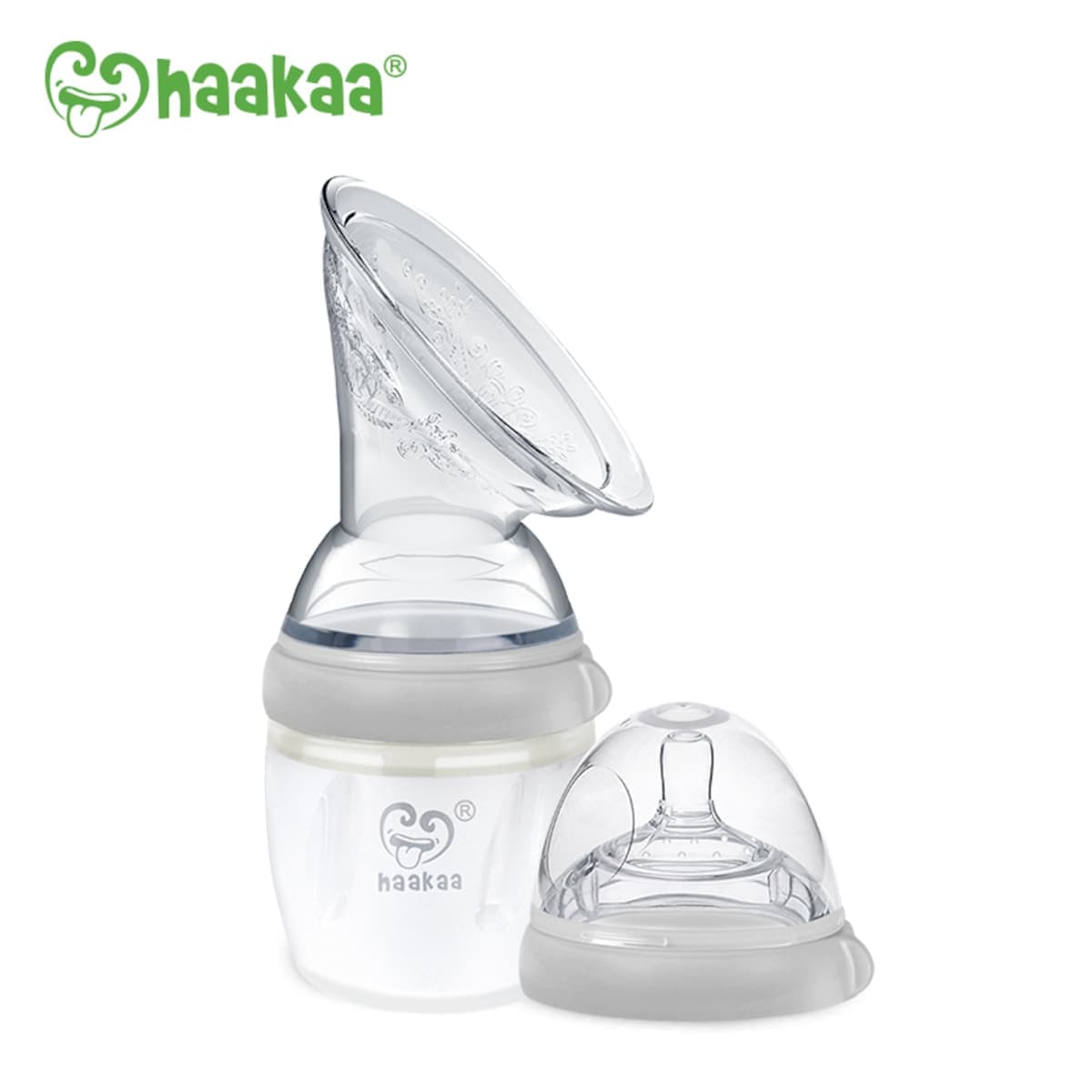 Thumbnail Haakaa Gen 3 Silicone Breast Pump & Bottle Top Set Grey 160Ml