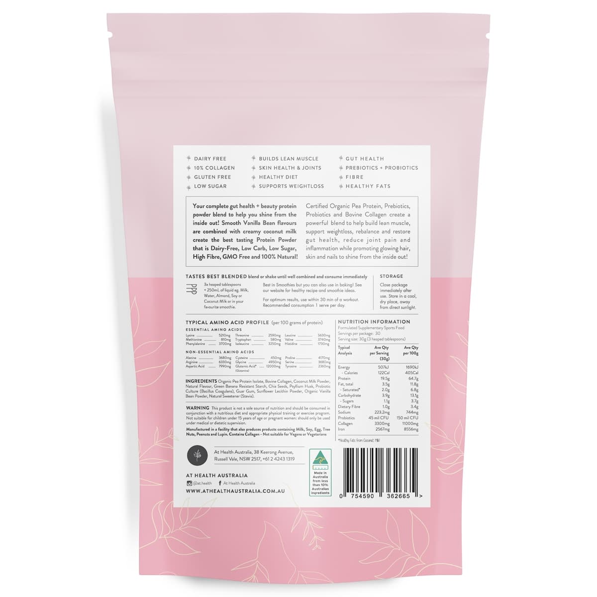 Thumbnail At Health Australia Radiant Body Protein With Collagen Vanilla 900G