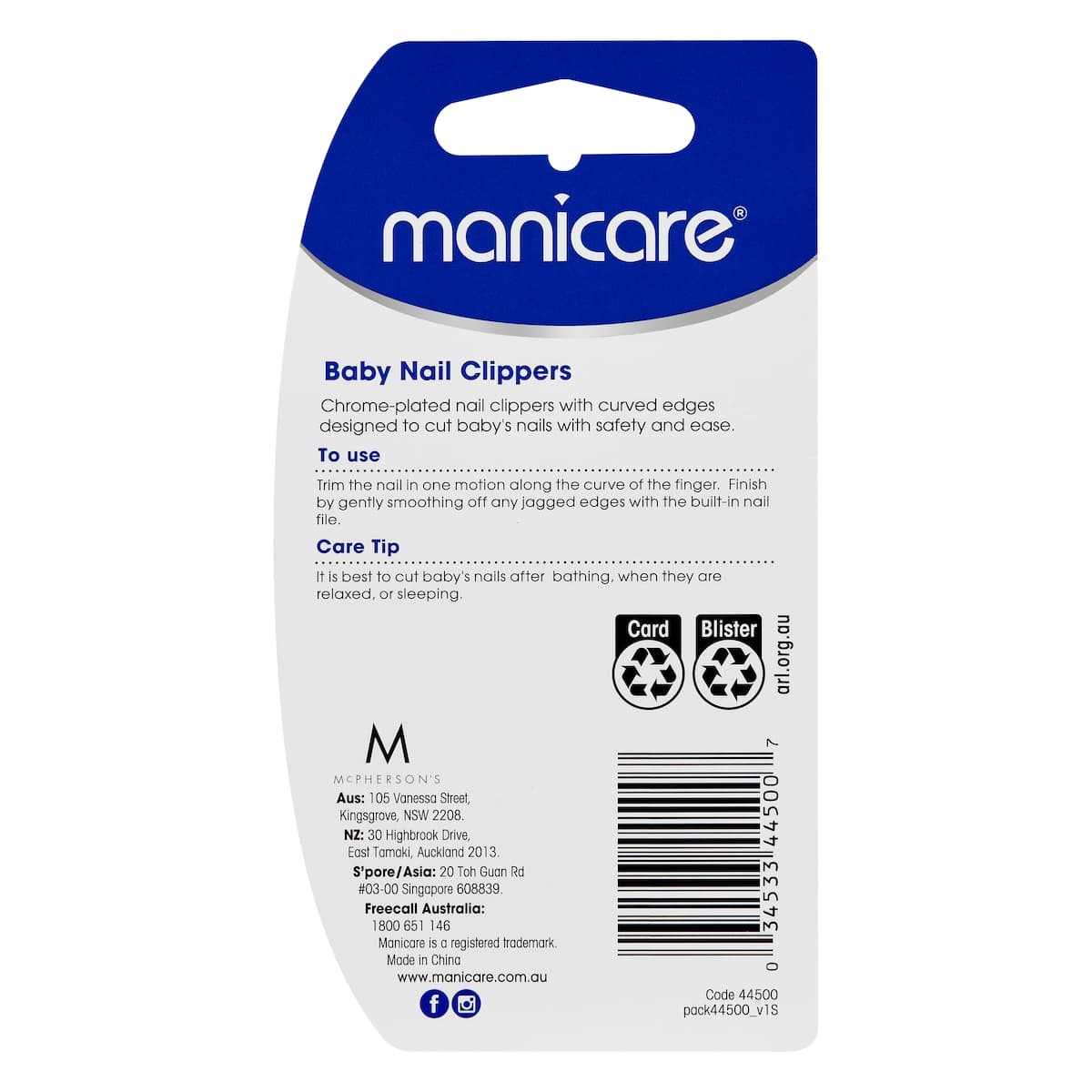 Thumbnail Manicare Baby Nail Clippers With Nail File