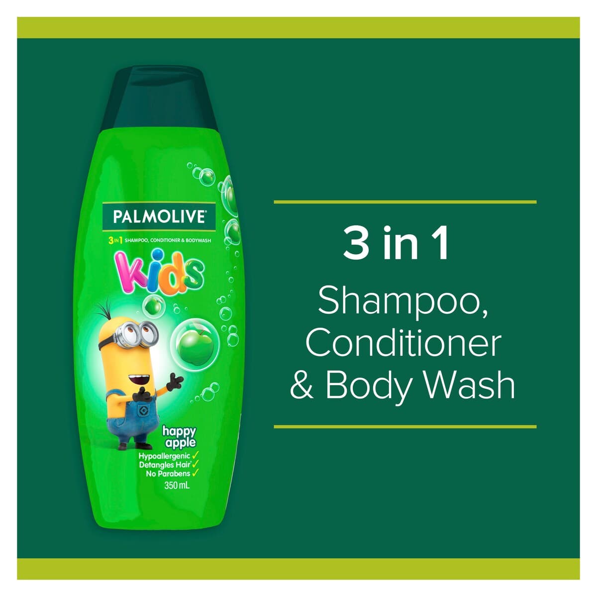 Thumbnail Palmolive Kids 3In1 Shampoo Conditioner & Body Wash Apple 350Ml