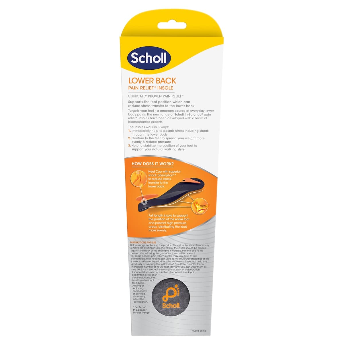 Thumbnail Scholl In-Balance Lower Back Orthotic Insole Large