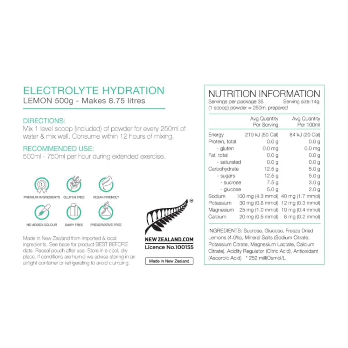 Thumbnail Pure Electrolyte Hydration Lemon 500G