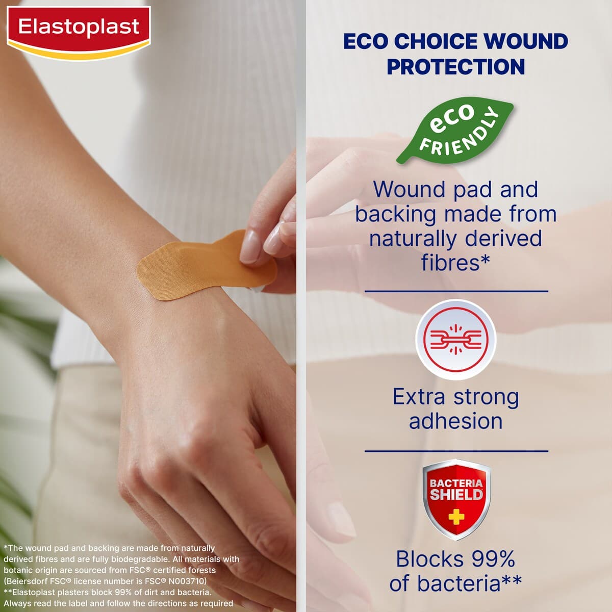 Thumbnail Elastoplast Green & Protect Wound Strips 20 Pack