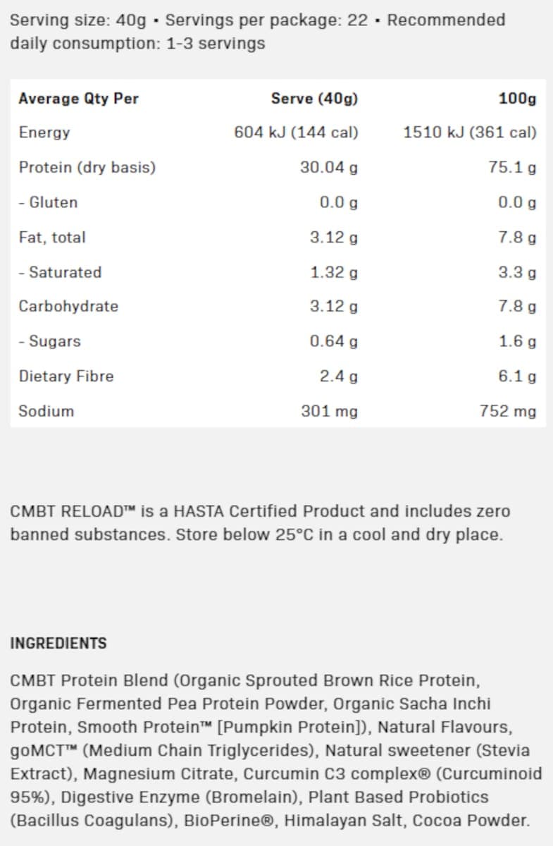 Thumbnail Cmbt Reload Protein Vanilla 2.7Kg