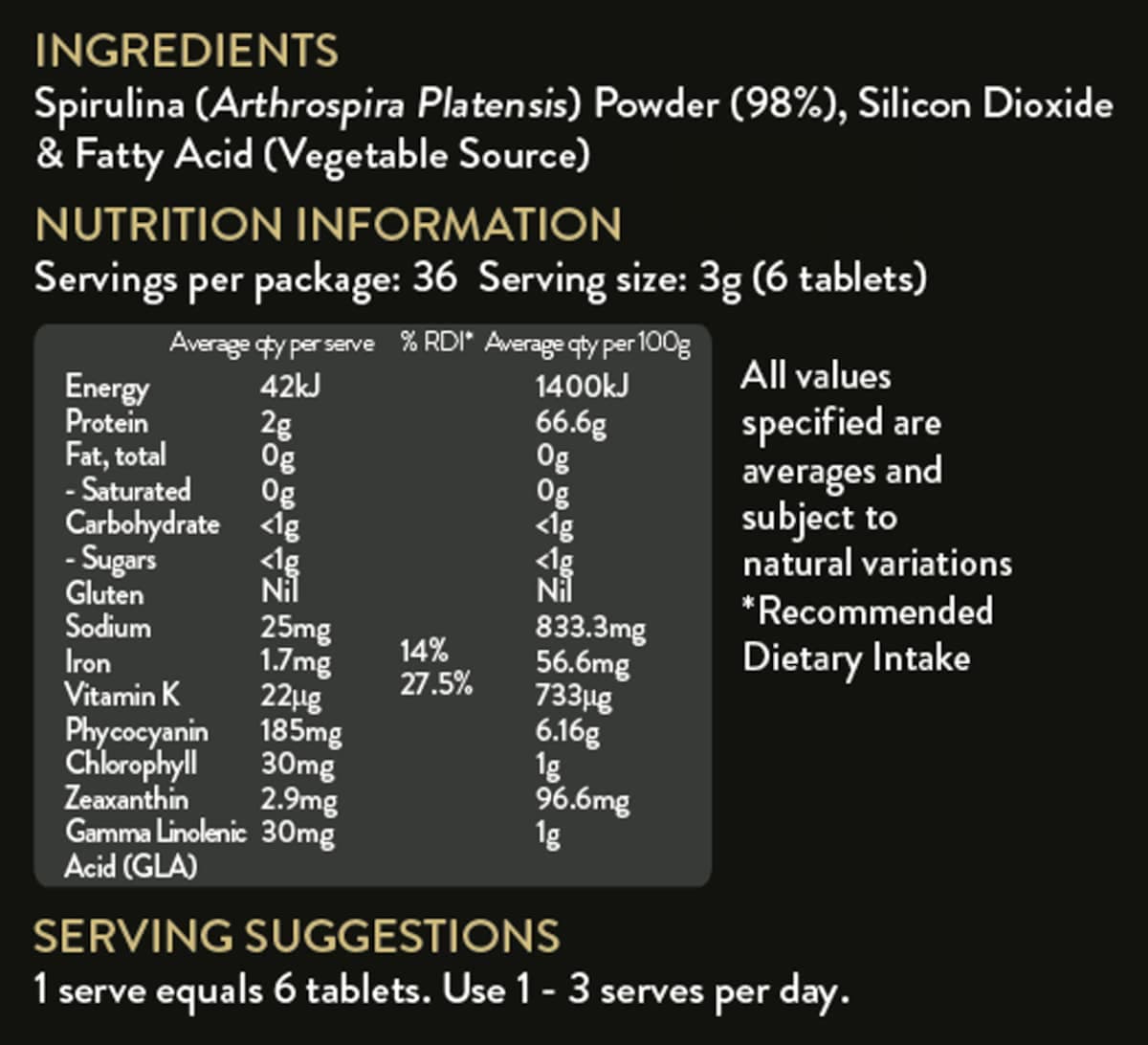 Thumbnail Vitus Spirulina 220 Vegan Tablets