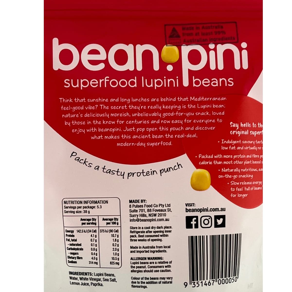 Thumbnail Beanopini Lupini Beans Cheeky Chilli 200G