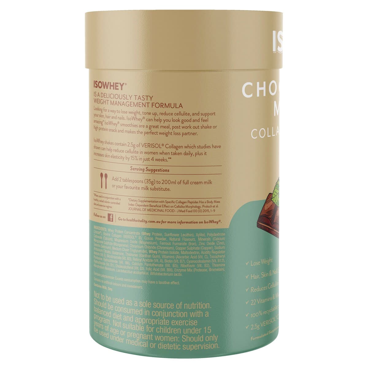 Thumbnail Isowhey Choc Mint Collagen Shake 490G