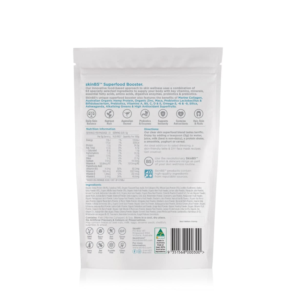 Skinb5 Clear Skin Superfood Booster 100G