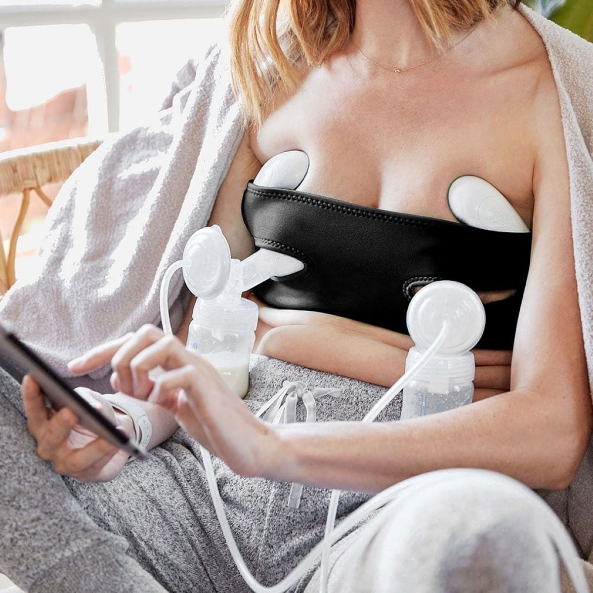 Pump Strap Hands Free Pumping Bra - Black