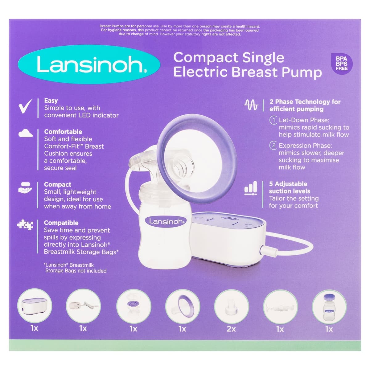 Thumbnail Lansinoh Compact Single Electric Breast Pump