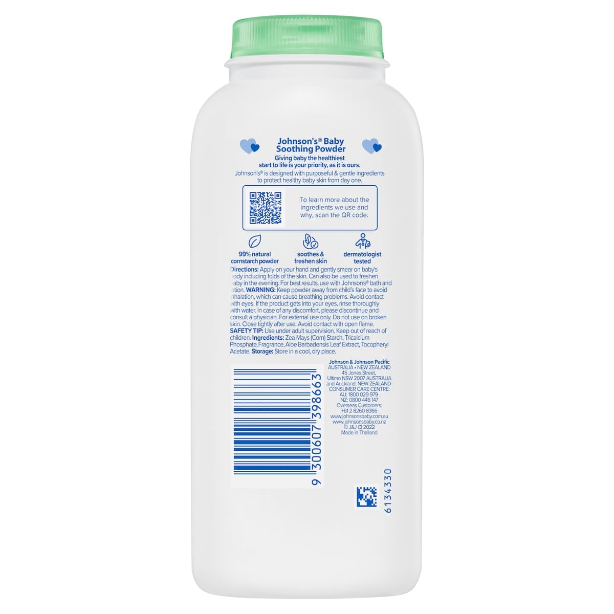 Johnsons Baby Soothing Baby Powder Aloe Vera + Vitamin E 200G