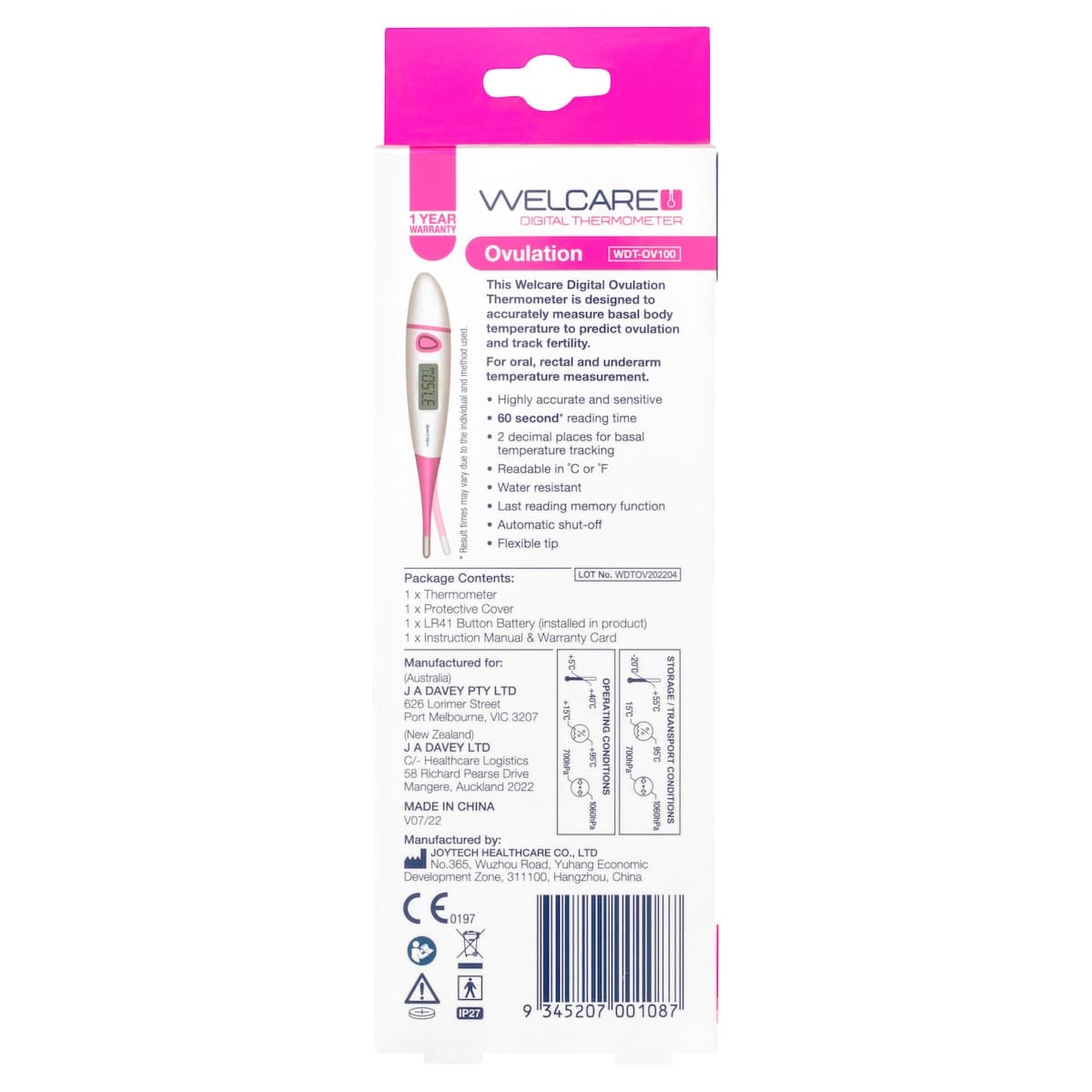 Thumbnail Welcare Digital Thermometer Ovulation