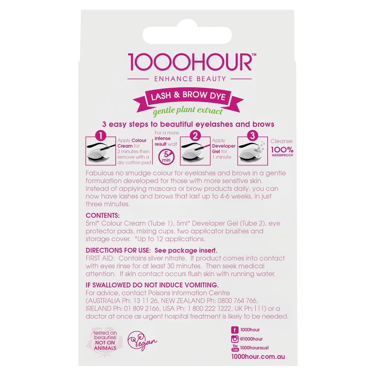 Thumbnail 1000 Hour Plant Extract Eyelash & Brow Dye Kit Dark Brown