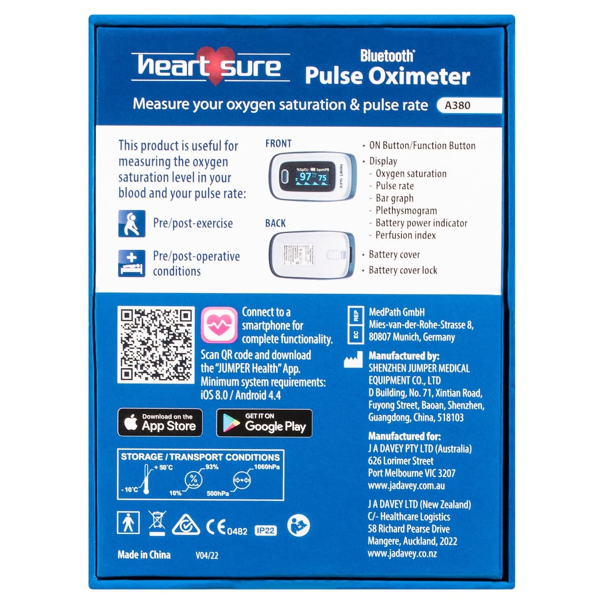 Thumbnail Heart Sure Bluetooth Pulse Oximeter A380