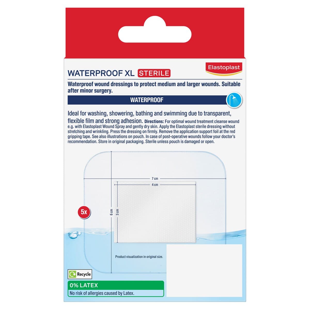 Thumbnail Elastoplast Aqua Protect Dressing Xl 6Cm X 7Cm 5 Pack