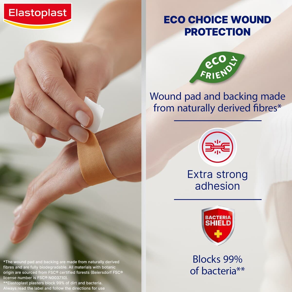 Thumbnail Elastoplast Green & Protect Wound Dressing 6Cm X 1M